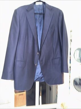 Samuelsohn Navy Blue Two-Button Blazer
